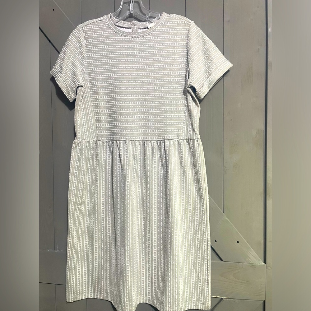 Jacquard Button Back Swing Dress